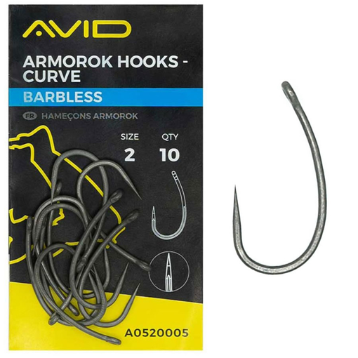Avid Carp Armorok Curve Hooks – Barbless – The Tackle Shack